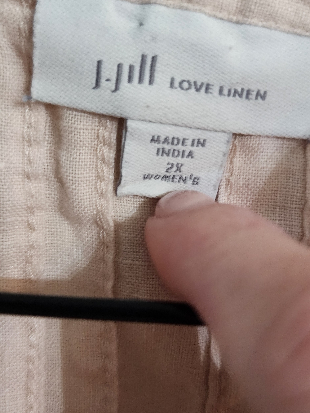 J.Jill Love Linen Beaded V-Neck Long Sleeve Blouse Top Size 2X - Picture 2 of 4